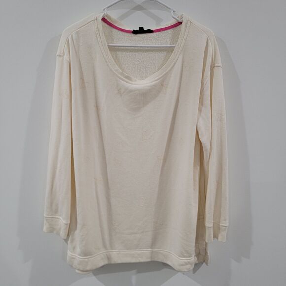 Jane And Delancey Womens Sweater Size Large Ivory Hearts - Picture 1 of 8